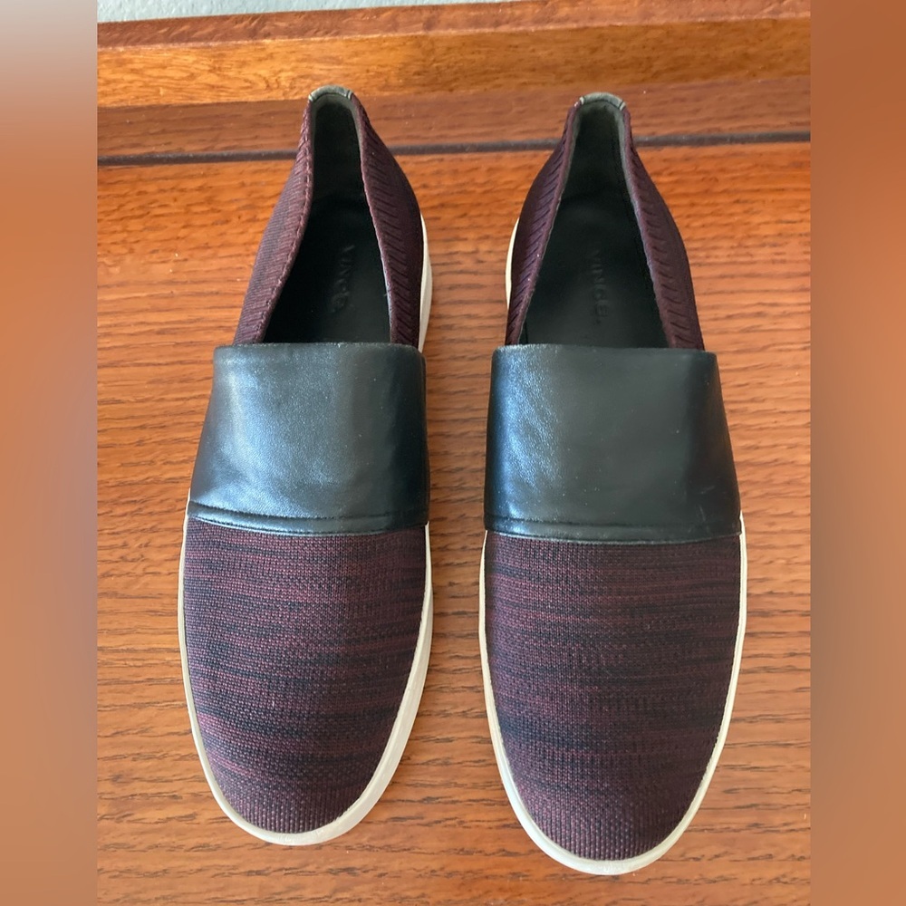 Vince Ward platform sneakers Women’s Size 11 M black and burgandy - Picture 2 of 7